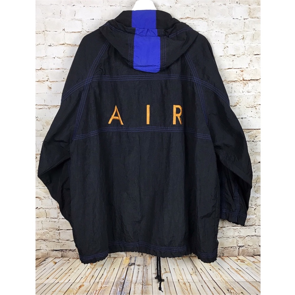 NIKE AIR Vintage Black Windbreaker Spell Out Large